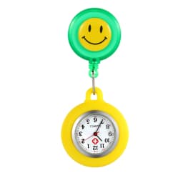 LANCARDO 2021 New Arrival Cute Cartoon Round Smiley Face Stretchable Silicone Ladies Nurse Watch Digital Dial Quartz Watch
