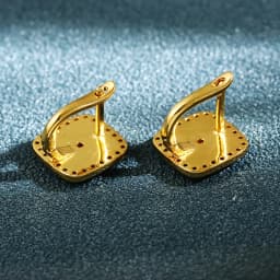TUHE New Classic Squar Ceramic Stud Earrings AAA Cubic Zirconia Ear For Women Fashion Jewelry Black White Ceramic Trendy Earring