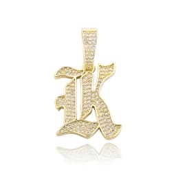 JINAO New A-Z Letters Name Pendant Necklace Iced Out Cubic Zirconia Chain Hip Hop Jewelry For Women and Men Gift