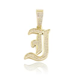 JINAO New A-Z Letters Name Pendant Necklace Iced Out Cubic Zirconia Chain Hip Hop Jewelry For Women and Men Gift