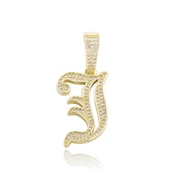 JINAO New A-Z Letters Name Pendant Necklace Iced Out Cubic Zirconia Chain Hip Hop Jewelry For Women and Men Gift