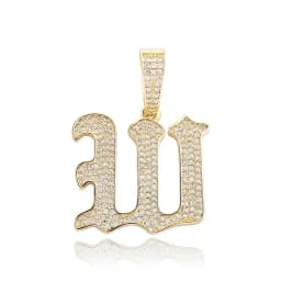 JINAO New A-Z Letters Name Pendant Necklace Iced Out Cubic Zirconia Chain Hip Hop Jewelry For Women and Men Gift