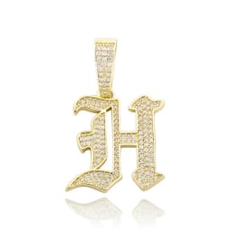 JINAO New A-Z Letters Name Pendant Necklace Iced Out Cubic Zirconia Chain Hip Hop Jewelry For Women and Men Gift