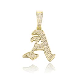 JINAO New A-Z Letters Name Pendant Necklace Iced Out Cubic Zirconia Chain Hip Hop Jewelry For Women and Men Gift