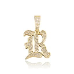 JINAO New A-Z Letters Name Pendant Necklace Iced Out Cubic Zirconia Chain Hip Hop Jewelry For Women and Men Gift