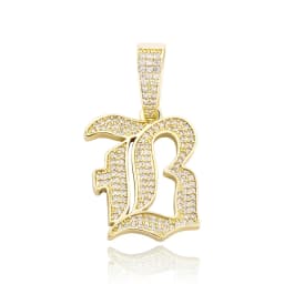 JINAO New A-Z Letters Name Pendant Necklace Iced Out Cubic Zirconia Chain Hip Hop Jewelry For Women and Men Gift