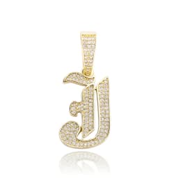 JINAO New A-Z Letters Name Pendant Necklace Iced Out Cubic Zirconia Chain Hip Hop Jewelry For Women and Men Gift