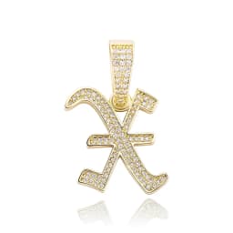 JINAO New A-Z Letters Name Pendant Necklace Iced Out Cubic Zirconia Chain Hip Hop Jewelry For Women and Men Gift