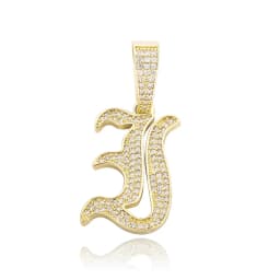 JINAO New A-Z Letters Name Pendant Necklace Iced Out Cubic Zirconia Chain Hip Hop Jewelry For Women and Men Gift