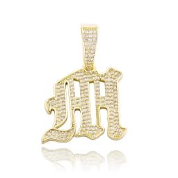 JINAO New A-Z Letters Name Pendant Necklace Iced Out Cubic Zirconia Chain Hip Hop Jewelry For Women and Men Gift