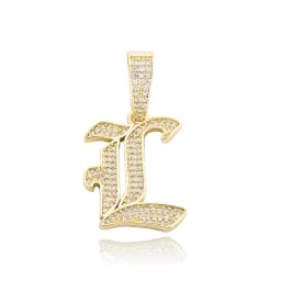JINAO New A-Z Letters Name Pendant Necklace Iced Out Cubic Zirconia Chain Hip Hop Jewelry For Women and Men Gift