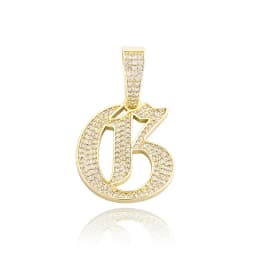 JINAO New A-Z Letters Name Pendant Necklace Iced Out Cubic Zirconia Chain Hip Hop Jewelry For Women and Men Gift