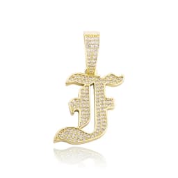 JINAO New A-Z Letters Name Pendant Necklace Iced Out Cubic Zirconia Chain Hip Hop Jewelry For Women and Men Gift