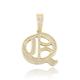 JINAO New A-Z Letters Name Pendant Necklace Iced Out Cubic Zirconia Chain Hip Hop Jewelry For Women and Men Gift