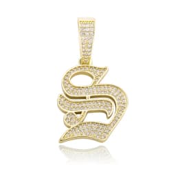 JINAO New A-Z Letters Name Pendant Necklace Iced Out Cubic Zirconia Chain Hip Hop Jewelry For Women and Men Gift