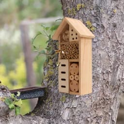 Insect House Wooden Insect Hotel Natural Nesting Habitat Insect Breeding Nest For Outdoor Garden Yard Bee Butterfly