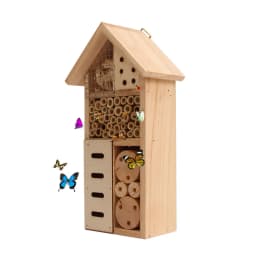 Insect House Wooden Insect Hotel Natural Nesting Habitat Insect Breeding Nest For Outdoor Garden Yard Bee Butterfly