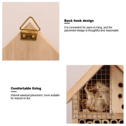 Insect House Wooden Insect Hotel Natural Nesting Habitat Insect Breeding Nest For Outdoor Garden Yard Bee Butterfly