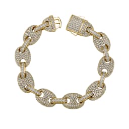 GUCY 12mm Cuban Wide Link Chains Fashion Hip Hop Jewelry Iced Out Bling 5A Cubic Zirconia Paved Women Men Bracelet