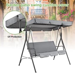 150CM 3 Seater Garden Swing Cushion 5 Colors Waterproof Dustproof Chair Replacement Canopy Spare Fabric Cover Dust Covers