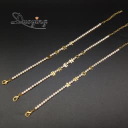 Zirconia Initial Letters Bracelet Tennis Bracelet AAA CZ Row Cubic for Men Women Custom Name Hip Hop Jewelry
