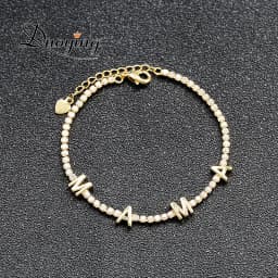 Zirconia Initial Letters Bracelet Tennis Bracelet AAA CZ Row Cubic for Men Women Custom Name Hip Hop Jewelry