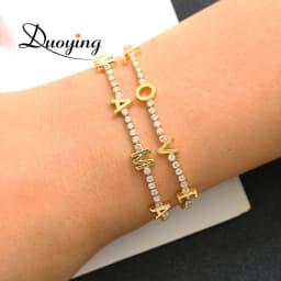 Zirconia Initial Letters Bracelet Tennis Bracelet AAA CZ Row Cubic for Men Women Custom Name Hip Hop Jewelry