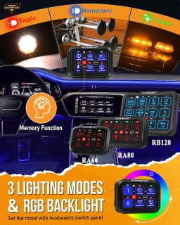 AUXBEAM 6/8 Gangs LED Switch Panel On-Off Control Relays System Universal Light Electronic Relay System for Truck Caravan Boat