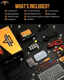 AUXBEAM 6/8 Gangs LED Switch Panel On-Off Control Relays System Universal Light Electronic Relay System for Truck Caravan Boat