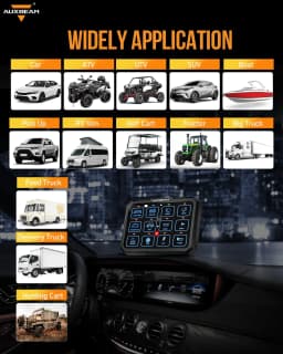 AUXBEAM 6/8 Gangs LED Switch Panel On-Off Control Relays System Universal Light Electronic Relay System for Truck Caravan Boat