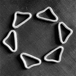 10pcs/Set Stainless Steel Triangle Rings Buckle 1.5" Loop Ring V-rings Straps Trampoline Mat Parts Replacement Repair Supplies