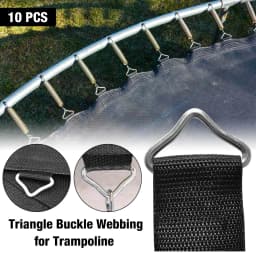 10pcs/Set Stainless Steel Triangle Rings Buckle 1.5" Loop Ring V-rings Straps Trampoline Mat Parts Replacement Repair Supplies