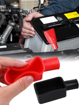 2pcs PVS Car Battery Battery Terminal Protective Covers Positive And Negative Insulating Battery Replacement Cover Caps Impart