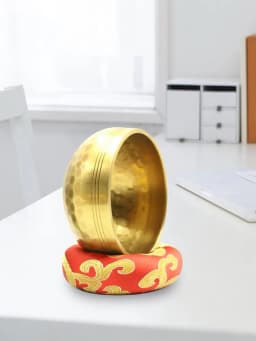 Tibetan Singing Bowls Meditation Sound Bowl Heavenly Tone For Healing And Mindful Wooden Mallet Hand-Sewn Cushion Bowl Set F