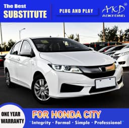 AKD Head Lamp for Honda City LED Headlight 2016-2018 Headlights City DRL Turn Signal High Beam Angel Eye Projector Lens