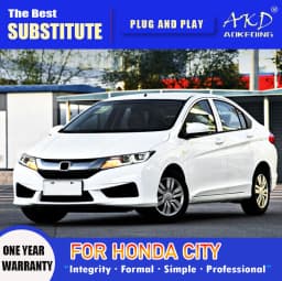 AKD Head Lamp for Honda City LED Headlight 2016-2018 Headlights City DRL Turn Signal High Beam Angel Eye Projector Lens