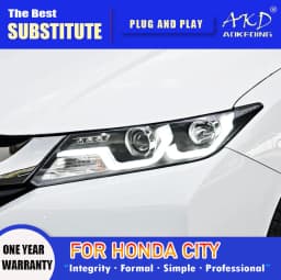 AKD Head Lamp for Honda City LED Headlight 2016-2018 Headlights City DRL Turn Signal High Beam Angel Eye Projector Lens