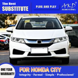 AKD Head Lamp for Honda City LED Headlight 2016-2018 Headlights City DRL Turn Signal High Beam Angel Eye Projector Lens