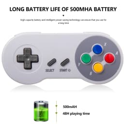 2 Pack 2.4 GHz Wireless USB/SNES Controller Joystick for Super NES/SFC Game Console & Windows PC MAC Linux Genesis Raspberry Pi