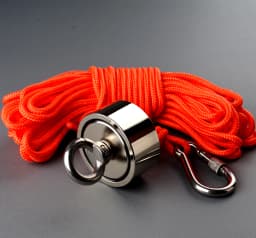 140KG Double Side Permanent Neodymium NdFeB Magnetic Sea Fishing Equipments Holder Fishing Salvage Magnets Rope Gift craft