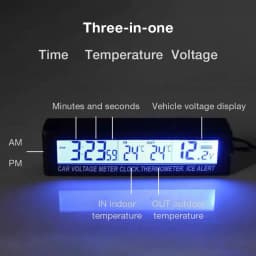 Adeeing EC88 Car Thermometer Clock Voltmeter Electronic Clock Two-color Electronic Thermometer