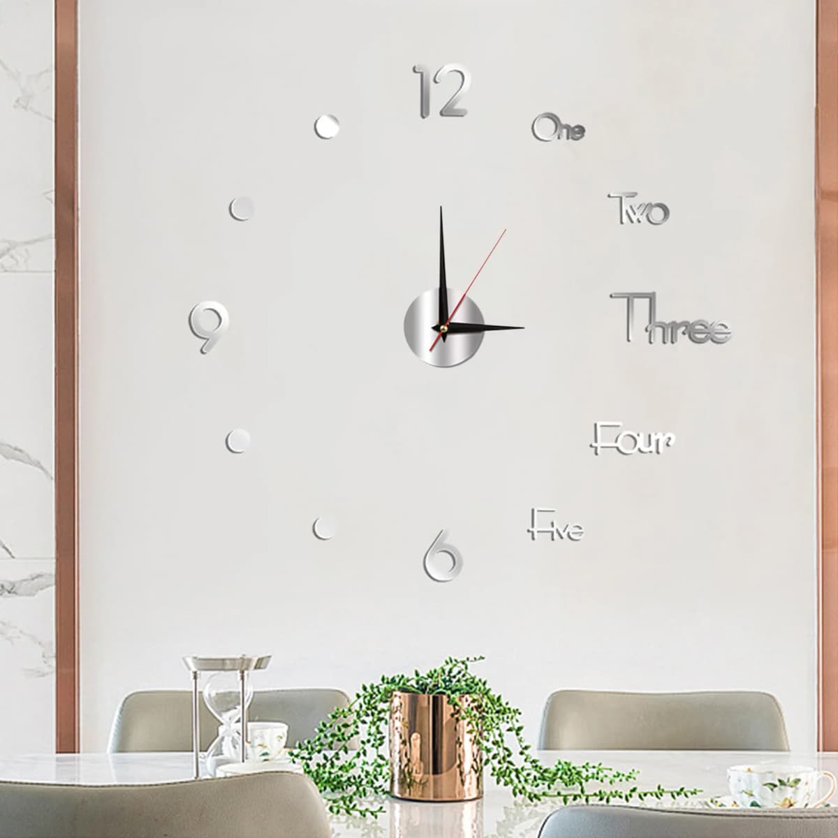 3D Wall Clock Mirror Wall Stickers Creative DIY Wall Clocks Removable Art Decal Sticker Clock Wall Decor for Home Office Room