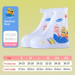Fashion Children Rain Overshoes Wear-resistance Animal Print Shoe Covers Non-slip Portable Kid Waterproof Overshoes for Outdoor