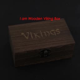 S925 Sterling Silver Viking Adjustable Goat Twist Ring with vintage viking wood box