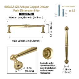 Traditional Vintage Antique Yellow Bronze Cabinet Handles Kitchen Cupboard Pulls Drawer Knobs Kitchen door handles and knobs