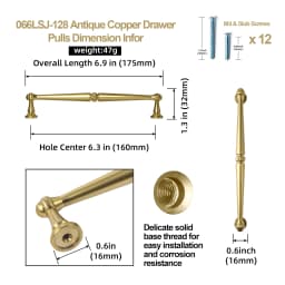 Traditional Vintage Antique Yellow Bronze Cabinet Handles Kitchen Cupboard Pulls Drawer Knobs Kitchen door handles and knobs