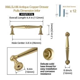 Traditional Vintage Antique Yellow Bronze Cabinet Handles Kitchen Cupboard Pulls Drawer Knobs Kitchen door handles and knobs