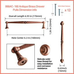 Traditional Vintage Antique Yellow Bronze Cabinet Handles Kitchen Cupboard Pulls Drawer Knobs Kitchen door handles and knobs