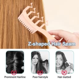 3 In 1 Hair Comb Z-Shaped Wide Tooth Teasing Combs Fine Tooth Detangling Knotty Hair Comb Hair Parting Pin Tail Comb