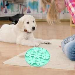 Dog Lick Pad Peanut Butter Slow Feeder Bowl Puzzle Feeder With Suction Cup Raised Flower Design For Water Yogurt Wet Or Dry Food